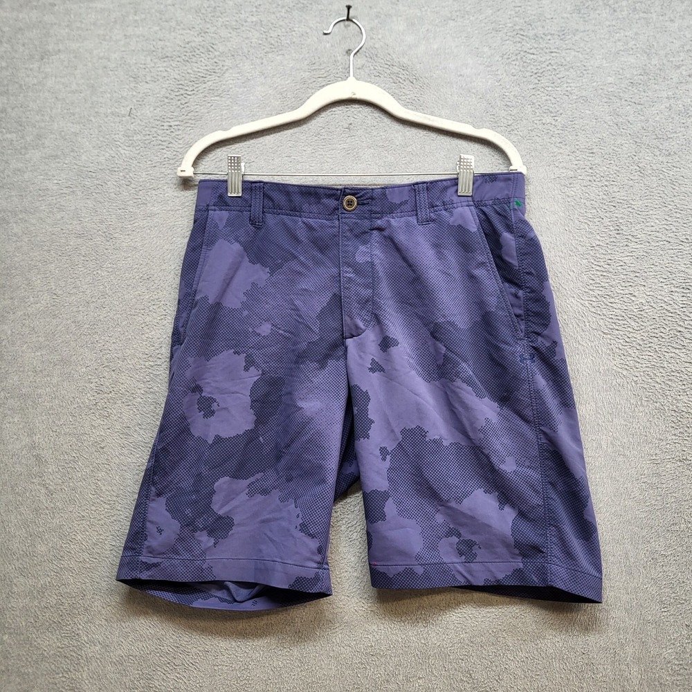Under Armour Men Shorts 32 Purple Camouflage Chino Casual‎ Nylon, Polyester,